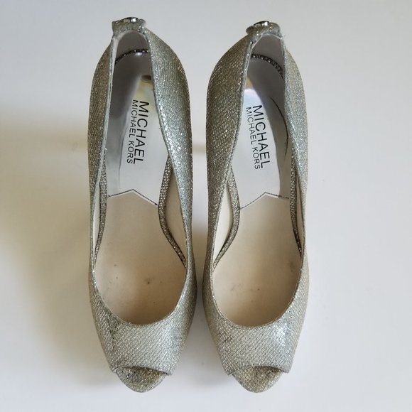 Michael Kors York Platform Silver Glitter Pumps, Heels  (size 8) - Picture 2 of 10